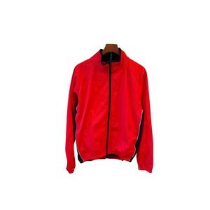 Trek Mens Cycling Jacket Red Black Full Zip Fleece Lined Reflective EUC Sz Large